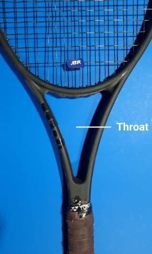 Throat, part of tennis racket